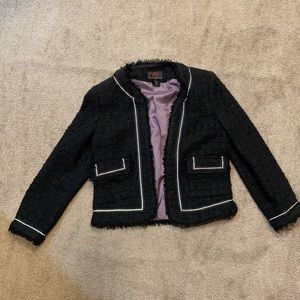 Black Blazer with ribbon accents